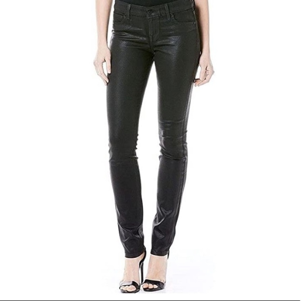 Level 99 Mid Rise Coated Skinny Jeans